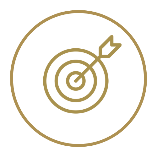 A dart on a target icon to represent goals